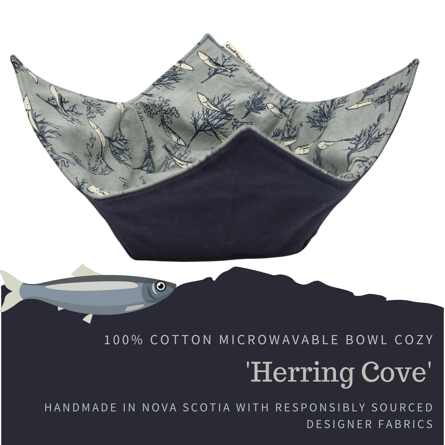 100% Cotton Microwavable Bowl Cozy - Herring Cove