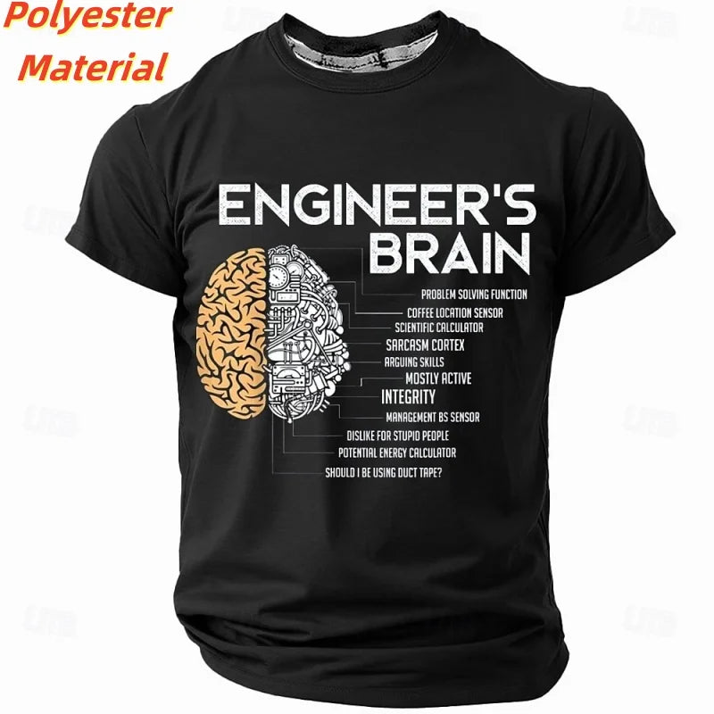 3D Printed Mechanical Brain T Shirt For Men Fun Colorful Pattern T-Shirts Summer Round Neck Kids Short Sleeve Tees Fashion Tops Elk-Valley 3D