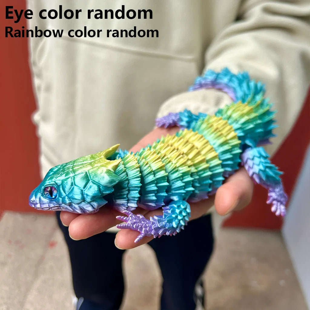 3D Printed Lizard Statue, Flexible 3D Printed Animal, Colorful Figurines Statue, Gifts, 36.5Cm/14.37In, 23.5Cm/9.25In Elk-Valley 3D