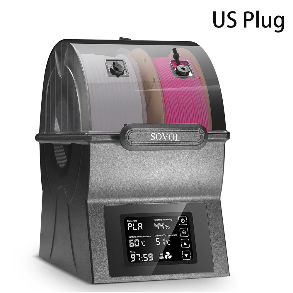 Sovol Filament Dryer SH02 Dry Box Filament Sealed Storage Box 3D Printer Spool Holder with PTC Heater Filament Dehydrator Elk-Valley 3D