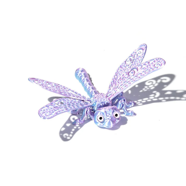 3D Printed Dragonfly Figurine Toy Desktop Small Ornaments Home Decor 3D Real Eyes Insect Models Children's Cognitive Toys Gifts Elk-Valley 3D