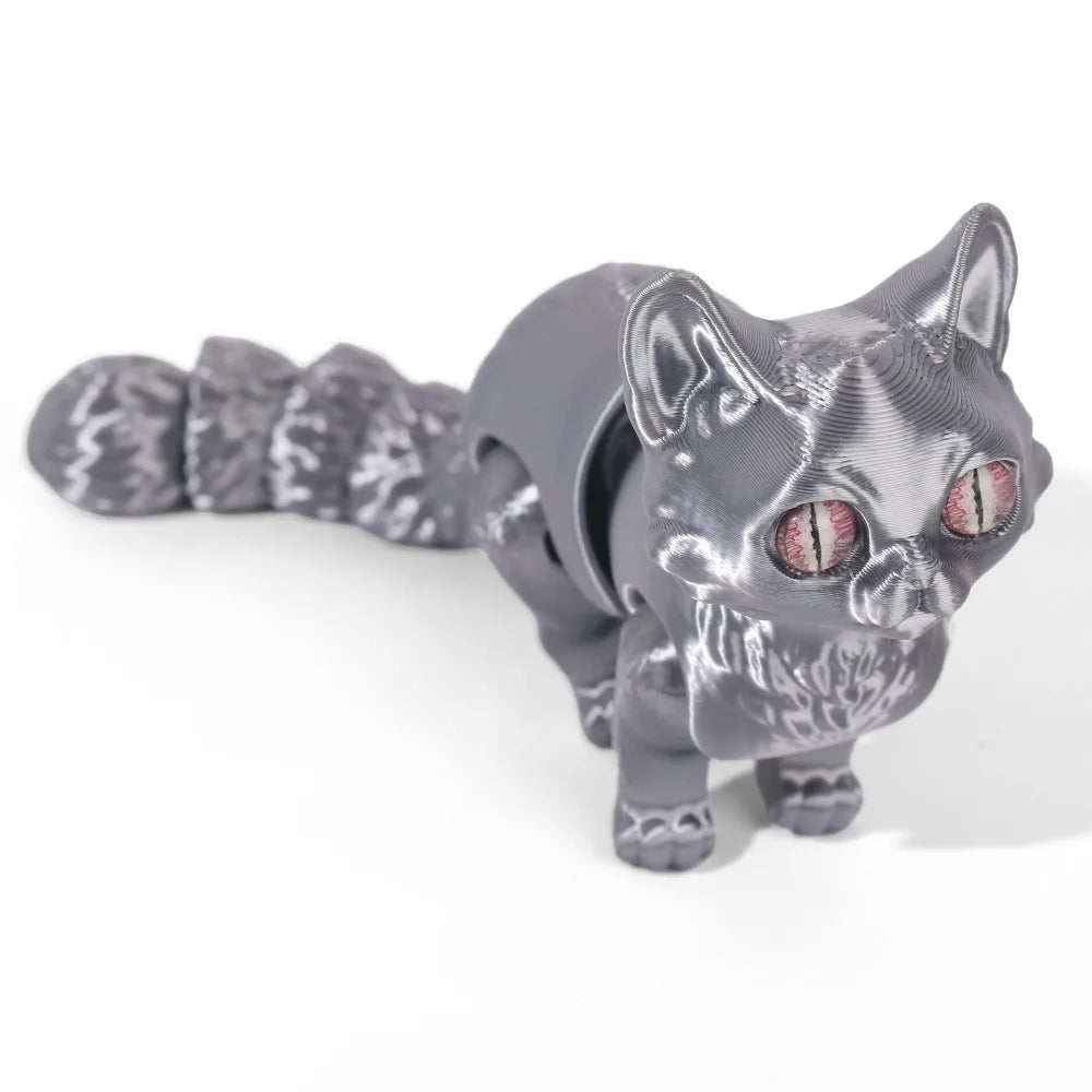 Big Eyes 3D Printed Cat Model Realistic Design Creative Sculpture Articulated Cats Doll 3D Printing Technology Cute Style