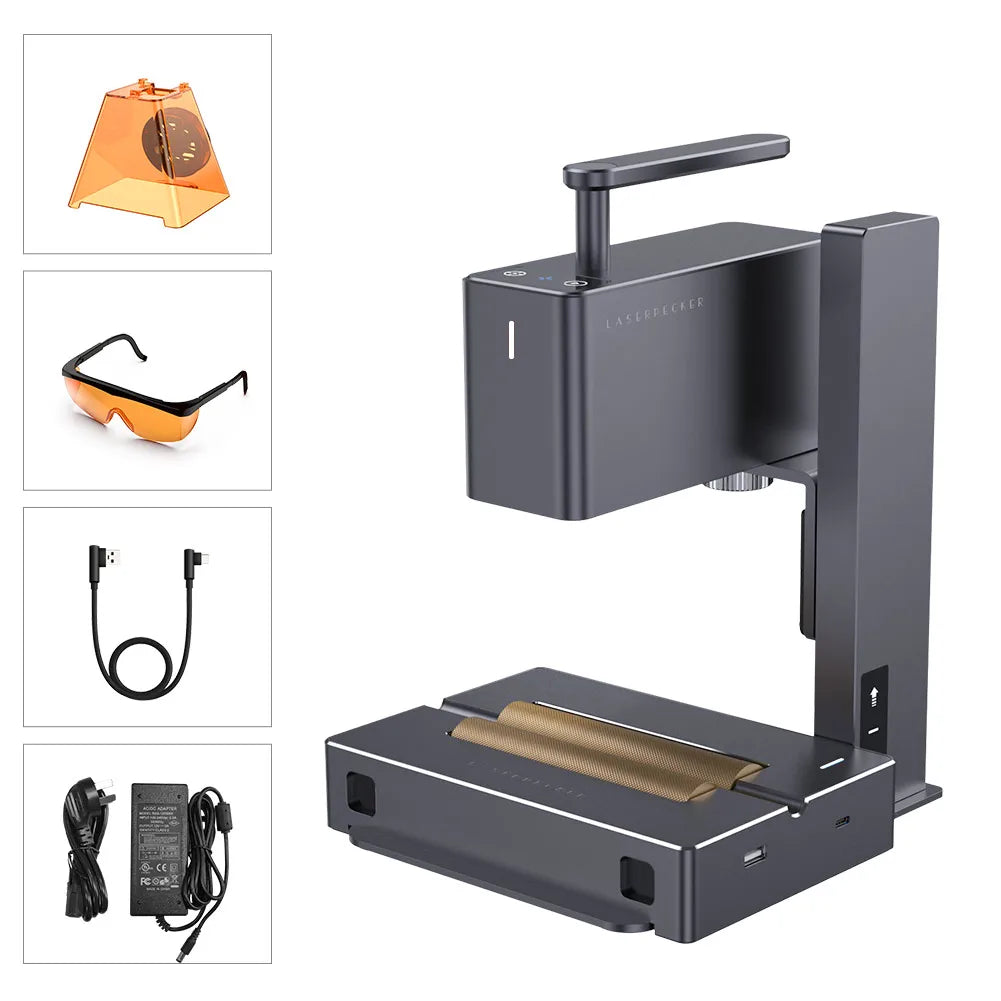 LaserPecker Laser Engraver Portable Easy to Use Fast Engraving Speed Multi Material Laser Engraving Machine With 2k 5W LP2 Pro Elk-Valley 3D