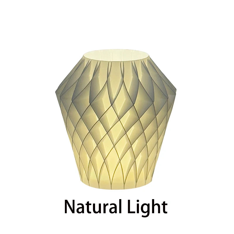 1 Wavy 3D Printed Vase Lampshade For Home, Living Room, Office, Flower Arrangement Decoration Crafts, Table Decoration Elk-Valley 3D