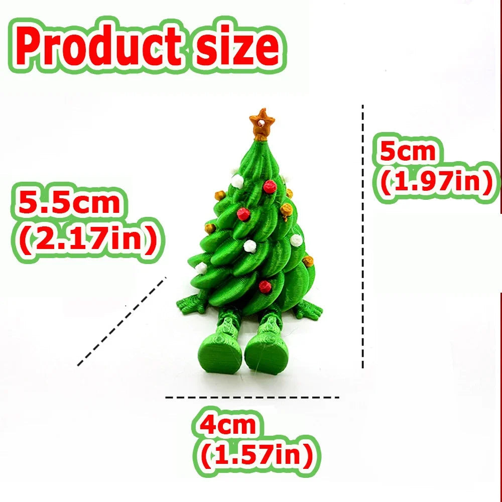 3D Printed Christmas Tree Desktop Ornament, Articulated Christmas Atmosphere Figurine, Colorful Christmas Tree Shaped Ornament Elk-Valley 3D