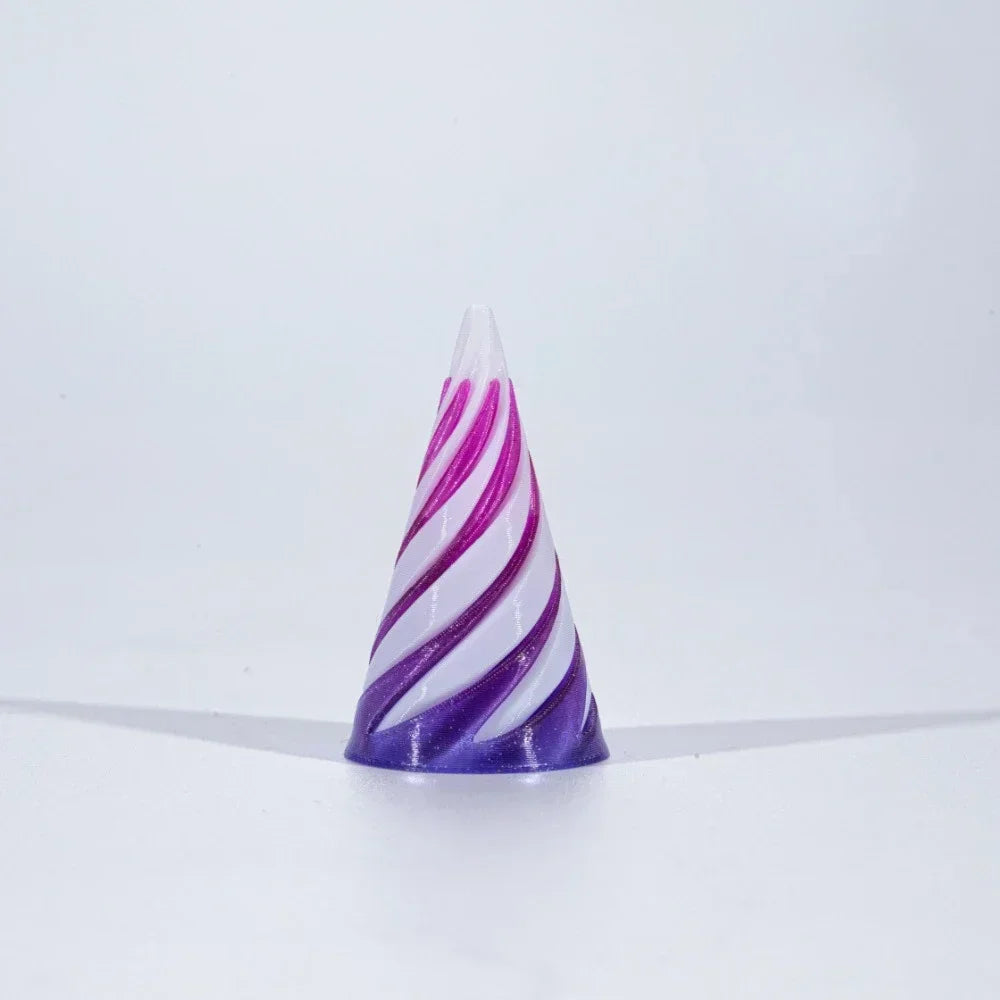 3D Printed Spiral Cone Toy Impossible Pyramid Passthrough Sculpture Pass Through Pyramid Toy Mini Vortex Thread Illusion Elk-Valley 3D