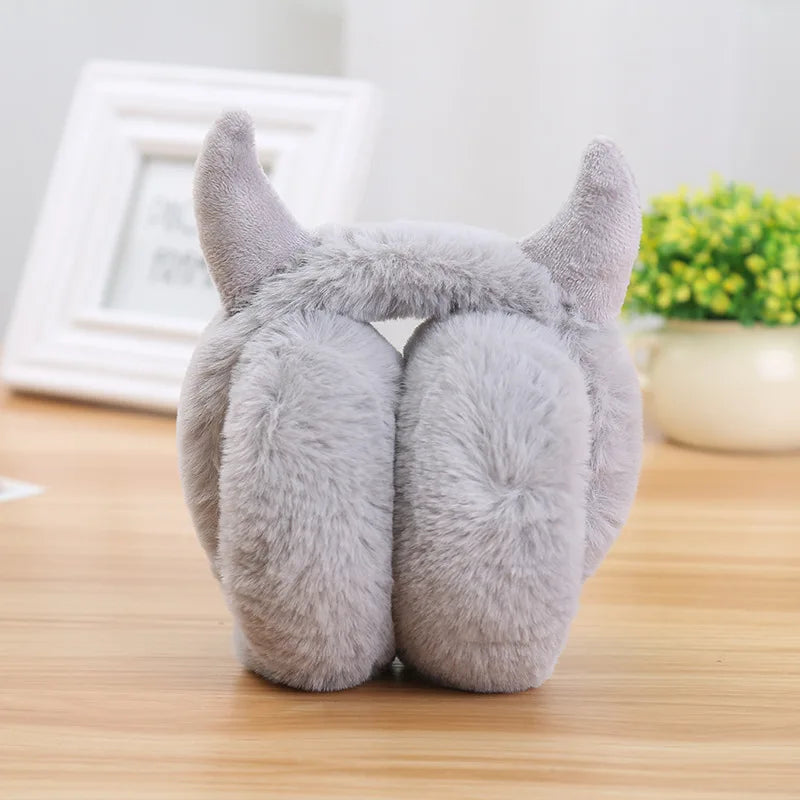 New Lovely Winter Warm Cat Ear Warmers Glitter Ears Plush Earmuffs for Women Playful Girls Ear Muffs Cold Protection Warm Hot Elk-Valley 3D