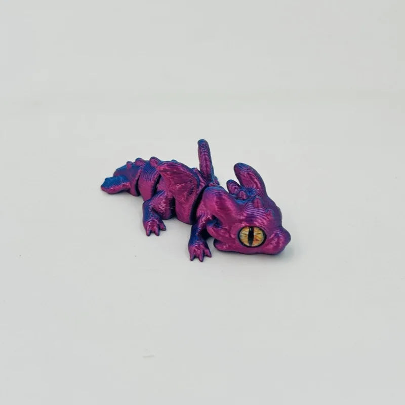3D Printed Baby Dragon with Joint Movable and Simulation Eyes for Pendant Ornament & Christmas Gifts or Halloween Decorations Elk-Valley 3D