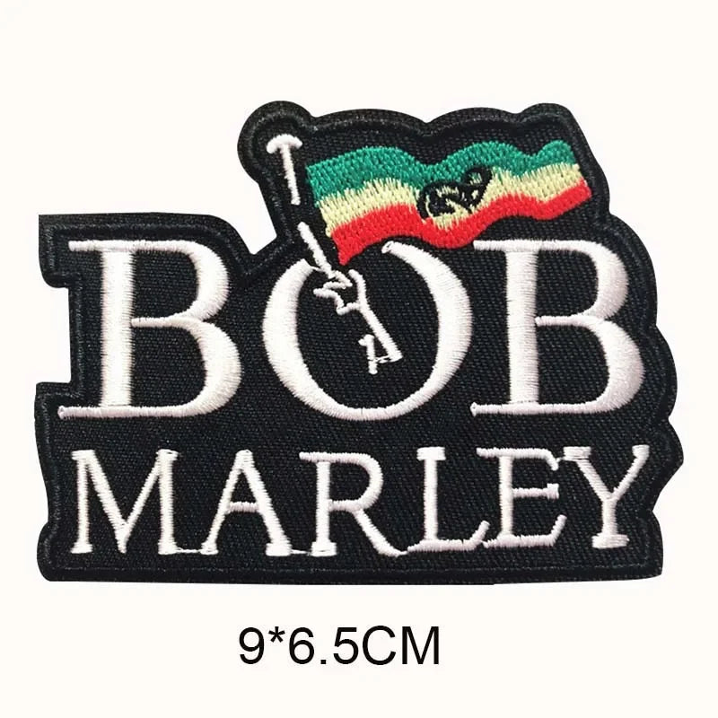 5PCS/ Text Clothing Stickers Fabric Applique Embroidery Iron On Patches,Punk Rock Music Band Badges Clothes Striped Sewing Patch Elk-Valley 3D