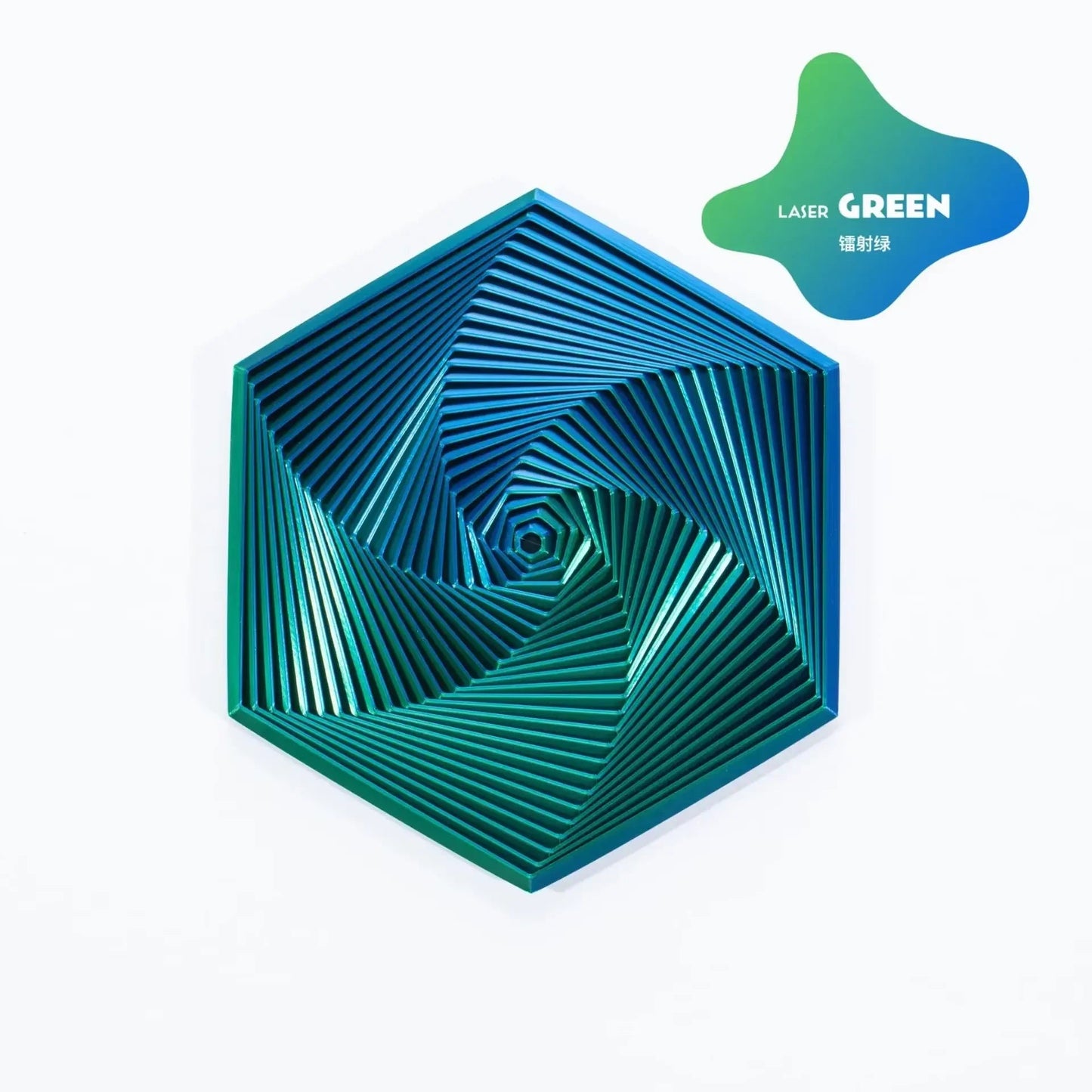 3D Printed Fractal Hexagon Toy Mesmerizing Spiral Design Pressure Relief Three-dimensional Pyramid פירמידה מסתובבת Elk-Valley 3D