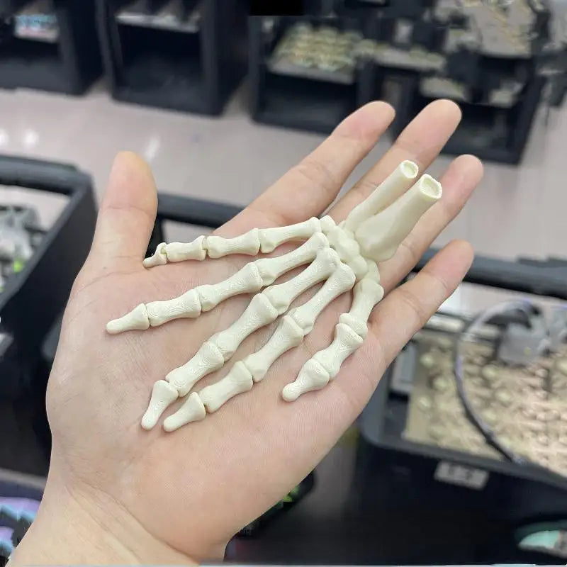 1Pcs/1Pair 3D Printed Realistic Flexible Joint Skeleton Hand Model Ghost Halloween Party Decoration Home Ornament Elk-Valley 3D