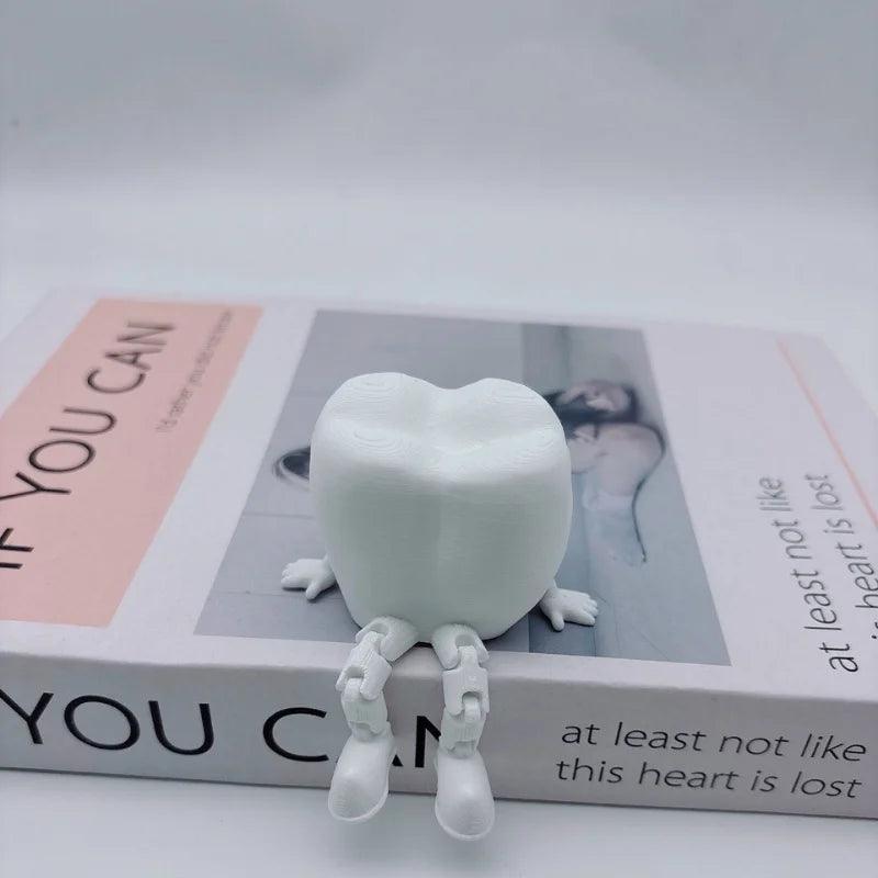 3D Printed Teeth Sculpture Ornaments, Cute Teeth Decorations with Legs, Fun Desktop Dental Decorations, Unique Home Decor Elk-Valley 3D