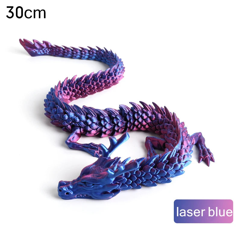 3D Printed Conjoined Dragon Ornaments, Movable Cartoon, Creative Dragon Plants, rockery, Fish Tank Landscaping Decoration, 30cm Elk-Valley 3D