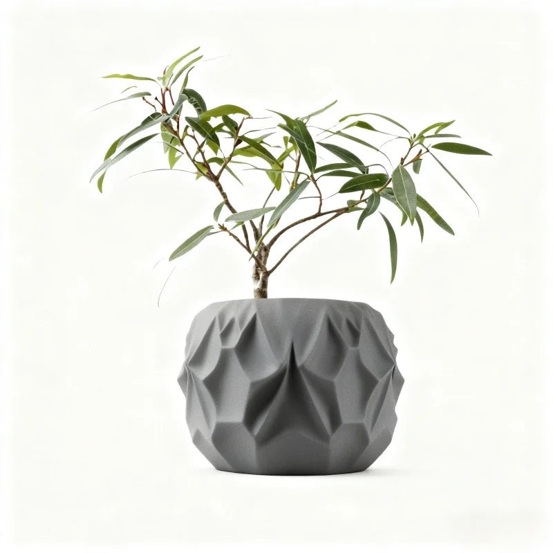 Eco-Friendly 3D Printed Flower Pot Rhombus Line Texture Square Style Artistic Home Decor maceta Elk-Valley 3D