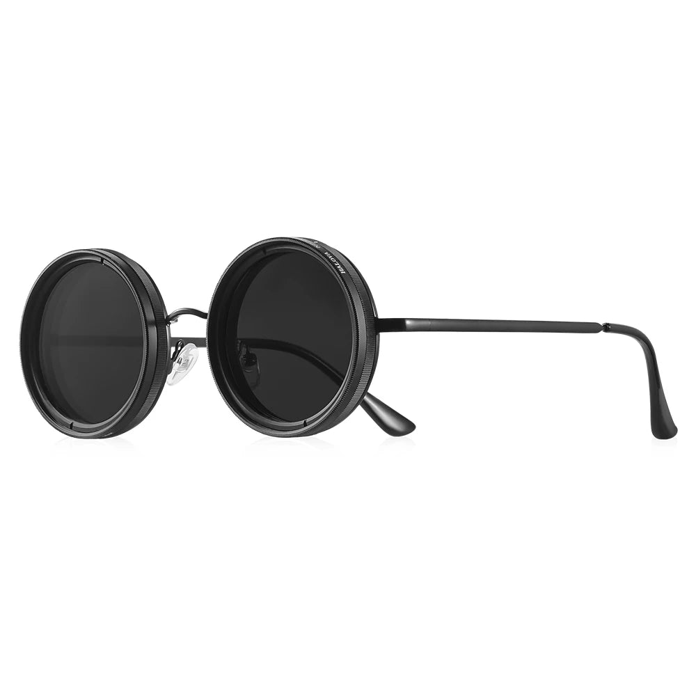 CRIXALIS Adjustable Tint Sunglasses Men 1-9 Gears Round Polarized Glasses Women with ND Filter Lens Beach Shady Fishing Driving Elk-Valley 3D