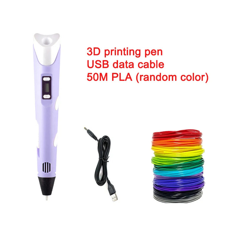 3D Printing Pen DIY Three-dimensional Painting Children Toys Fun Camouflage With LCD Screen Compatible PLA Filament Toys Gift Elk-Valley 3D