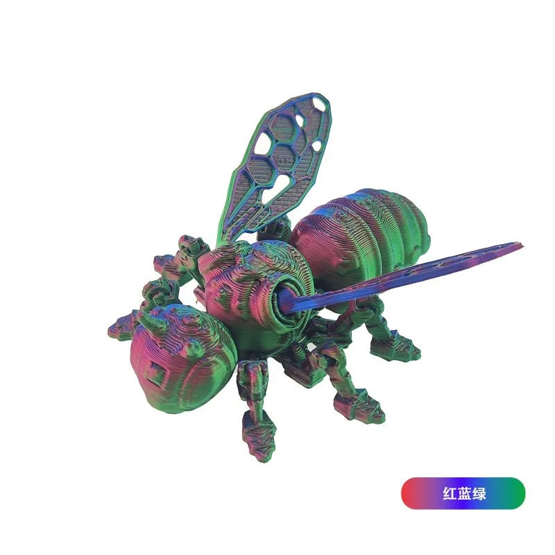 3D Printing Mechanical Bee Model Creative Fun Wing Joints Movable Home Decorations Children Gifts Home Accessories 3d Принтер Elk-Valley 3D
