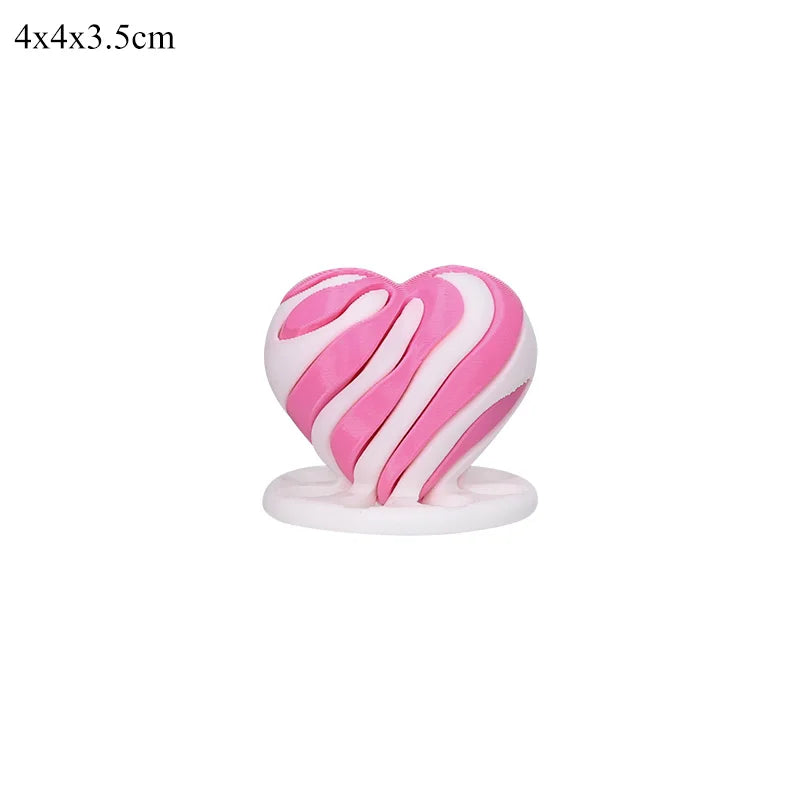 3D Printed Spiral Impossible Heart Passthrough Fidget Toy Decompression Spinning Three-Dimensional Structure Stress Relief Toys Elk-Valley 3D