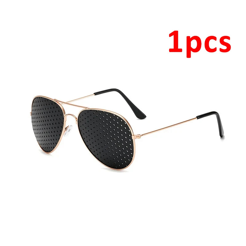 1-5PCS Anti-myopia Astigmatism Glasses With Holes Vision Correction Fatigue Pin Hole Glasses For Men Women Eyesight Improvement Elk-Valley 3D