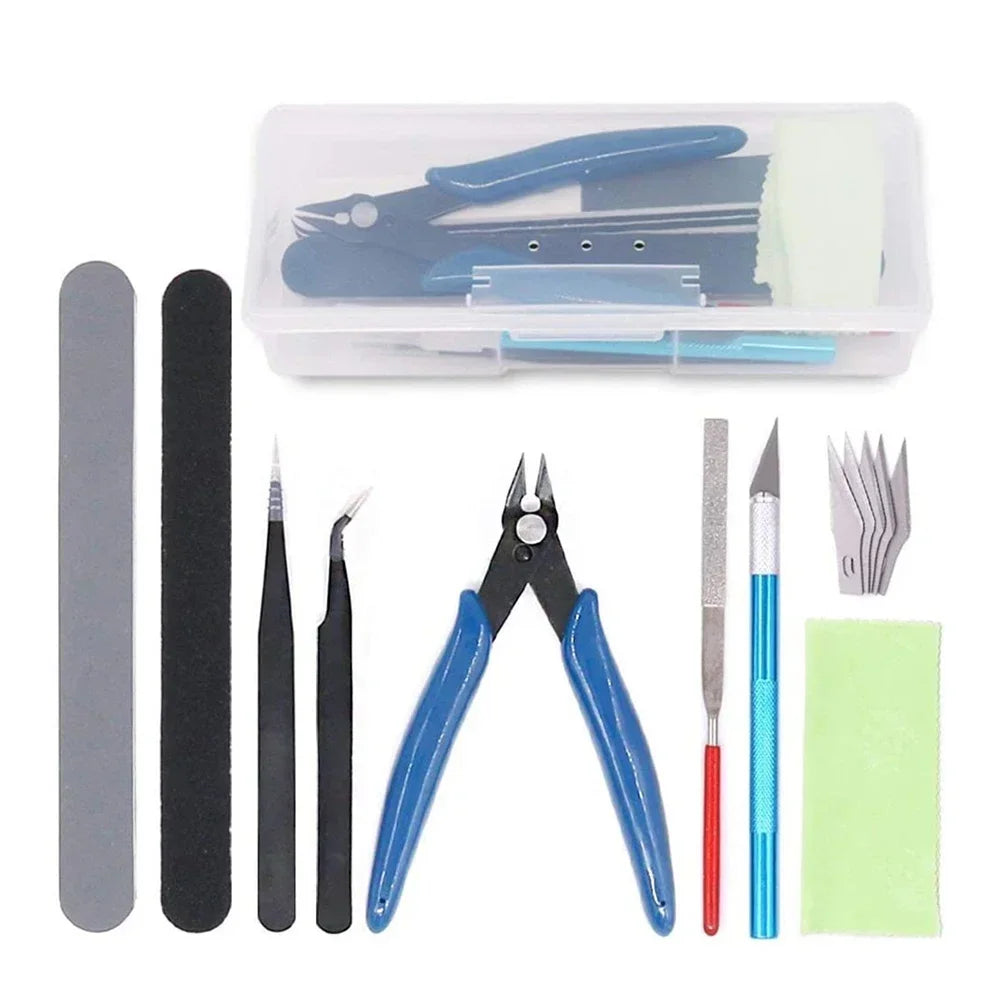 Model Basic Tools Craft DIY Model Car Hobby Building Repairing Assembly Tool Beginner Handmade Scissors Tweezers Elk-Valley 3D