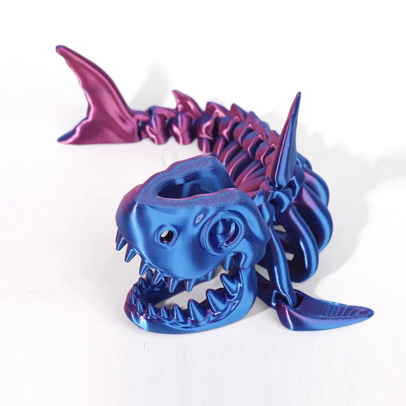 3D printed shark body joints can be modeled freely swinging toys, suitable for decoration, ornaments, holiday decoration gifts. Elk-Valley 3D