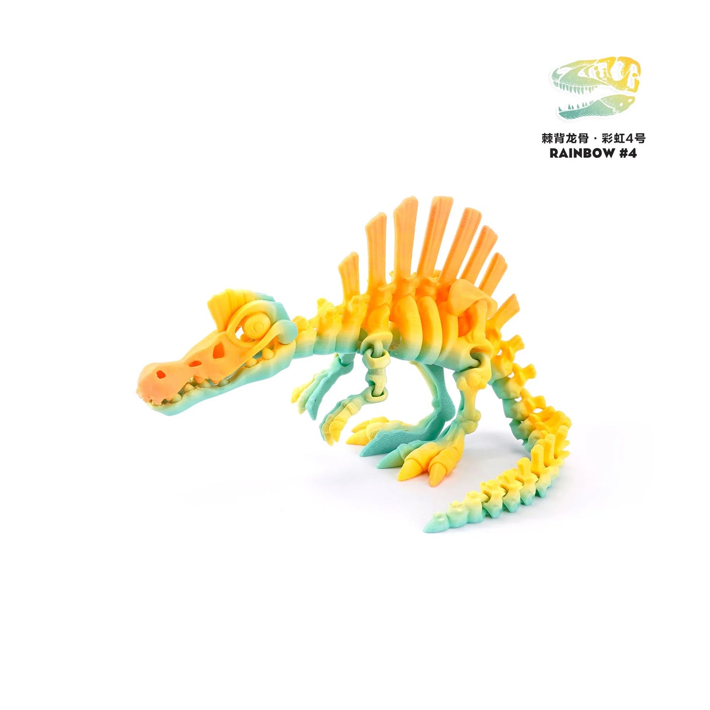 3D Printed Dinosaur Movable Echinosaurus Figurine Dragons Bone Model Desktop Craft Ornament Creative Novelty Gifts for Kids Elk-Valley 3D