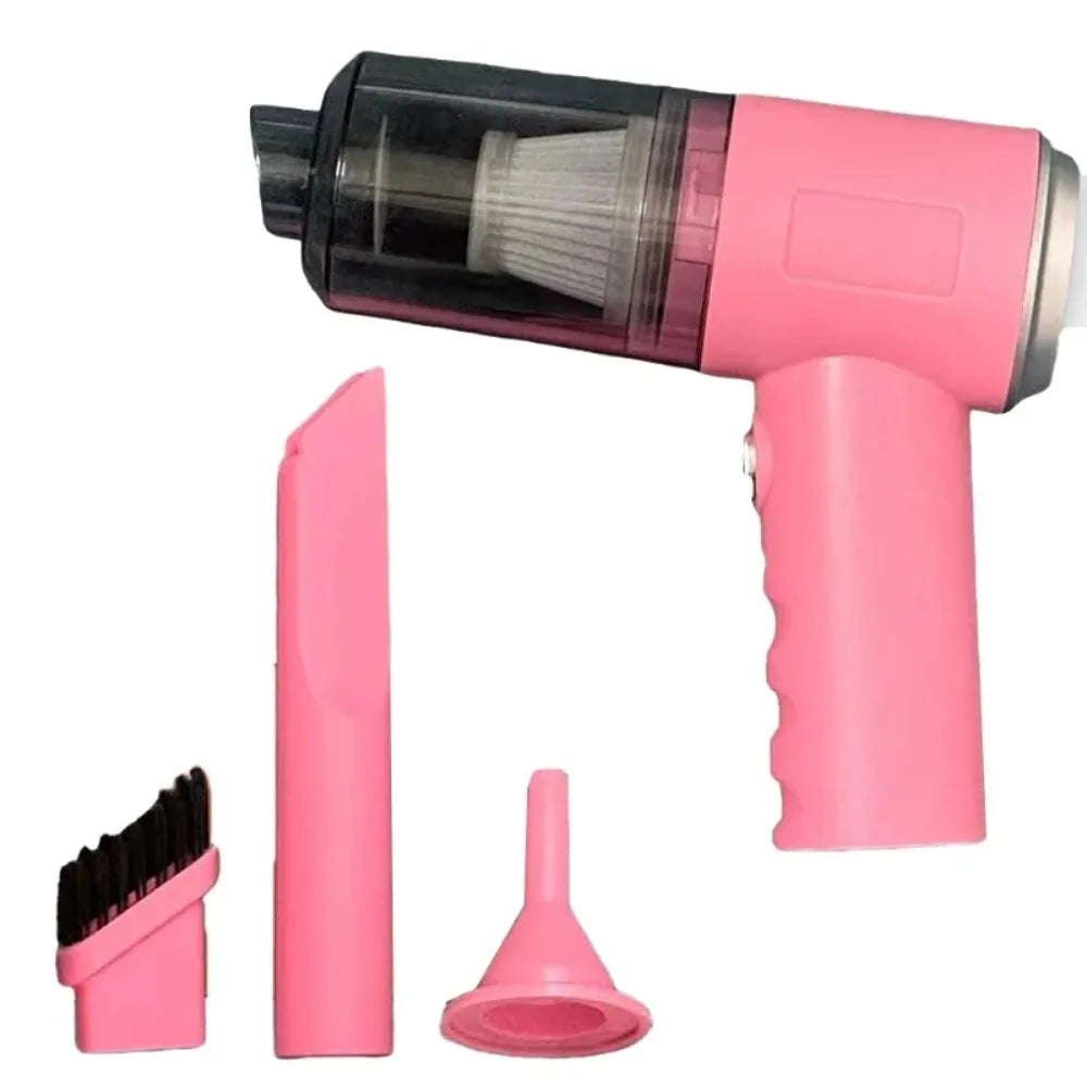 3 In1 Portable Handheld Car Vacuum Cleaner Mini Compressed Air Dust Collector Strong Blowing Suction Cordless Hairdryer For Auto Elk-Valley 3D