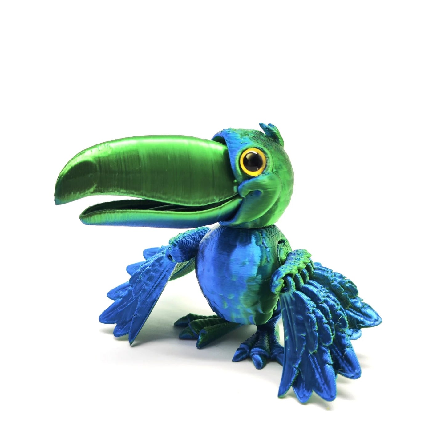 3D Printing Open-billed Parrot Toy Creative Fun Wings Fully Joints Movable Toy Model Simulation Bird Desktop Ornaments Gift Elk-Valley 3D