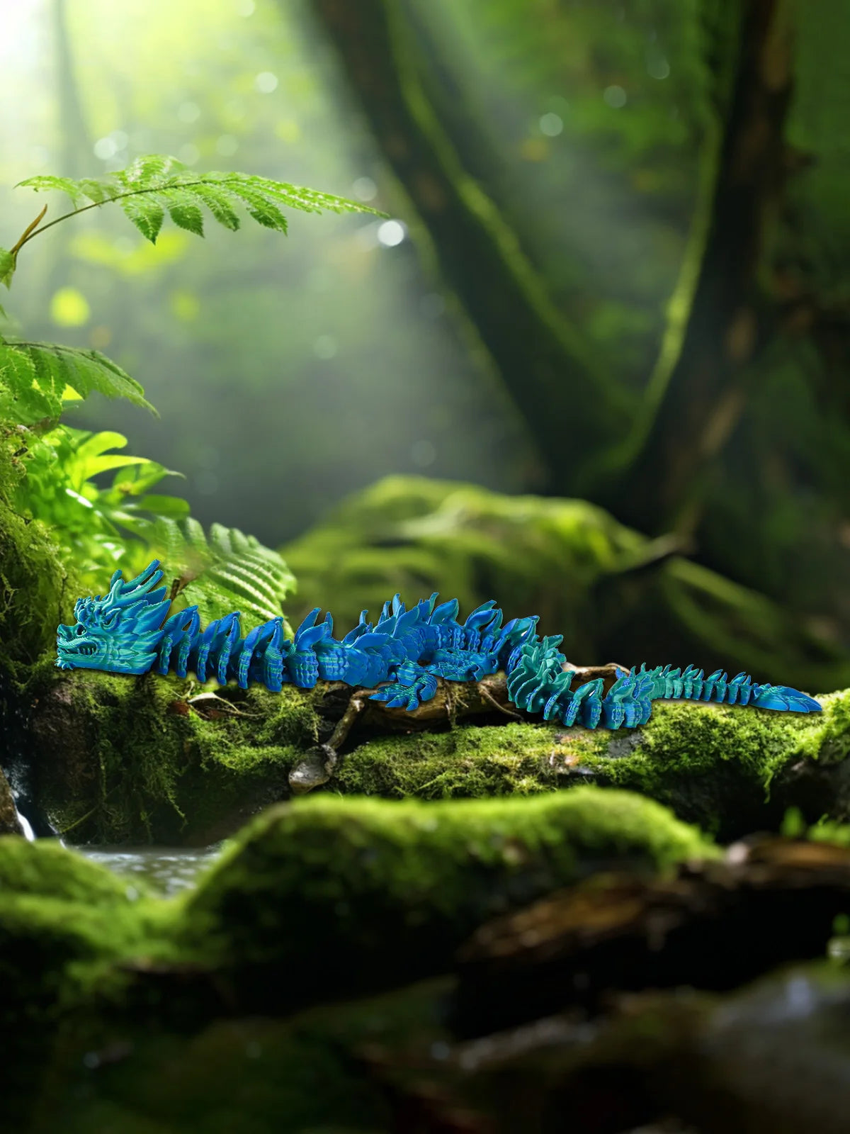 3D Printed Dragon Model 30.7cm- Poseable with Moving Joints & Limbs, Cool Home Decor, Unique Collectible Gift for Kids Adults Elk-Valley 3D