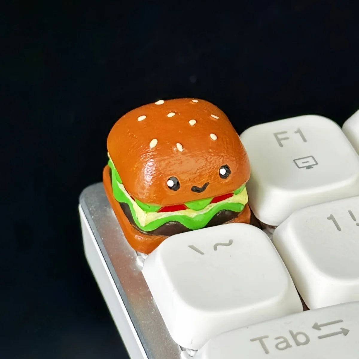 3d Printed Burger Fries Personalized Keycaps Resin Material Coloring Delicious Food Fun Keycaps Mechanical Keyboard Cap