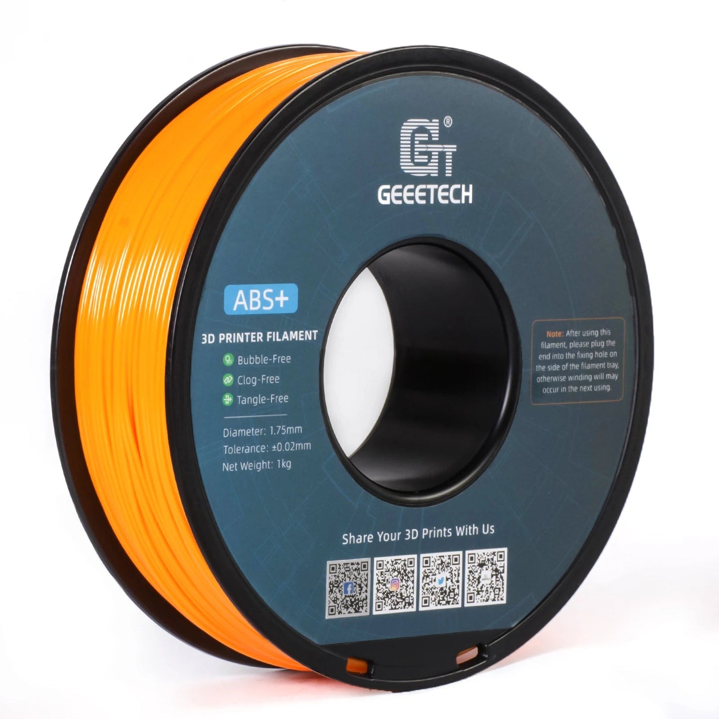 Geeetech ABS+ 3D Filament 1.75mm 1KG plastic, 3D Printer Material, Tangle-Free, Non-Toxic, Vacuum Packaging White Black Elk-Valley 3D