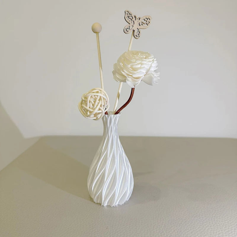 3d Printed Vase Modern Style Vase Flower Vase With Swirl Pattern Aesthetic Floral Display Vase For Living Room Desktop Decor Elk-Valley 3D