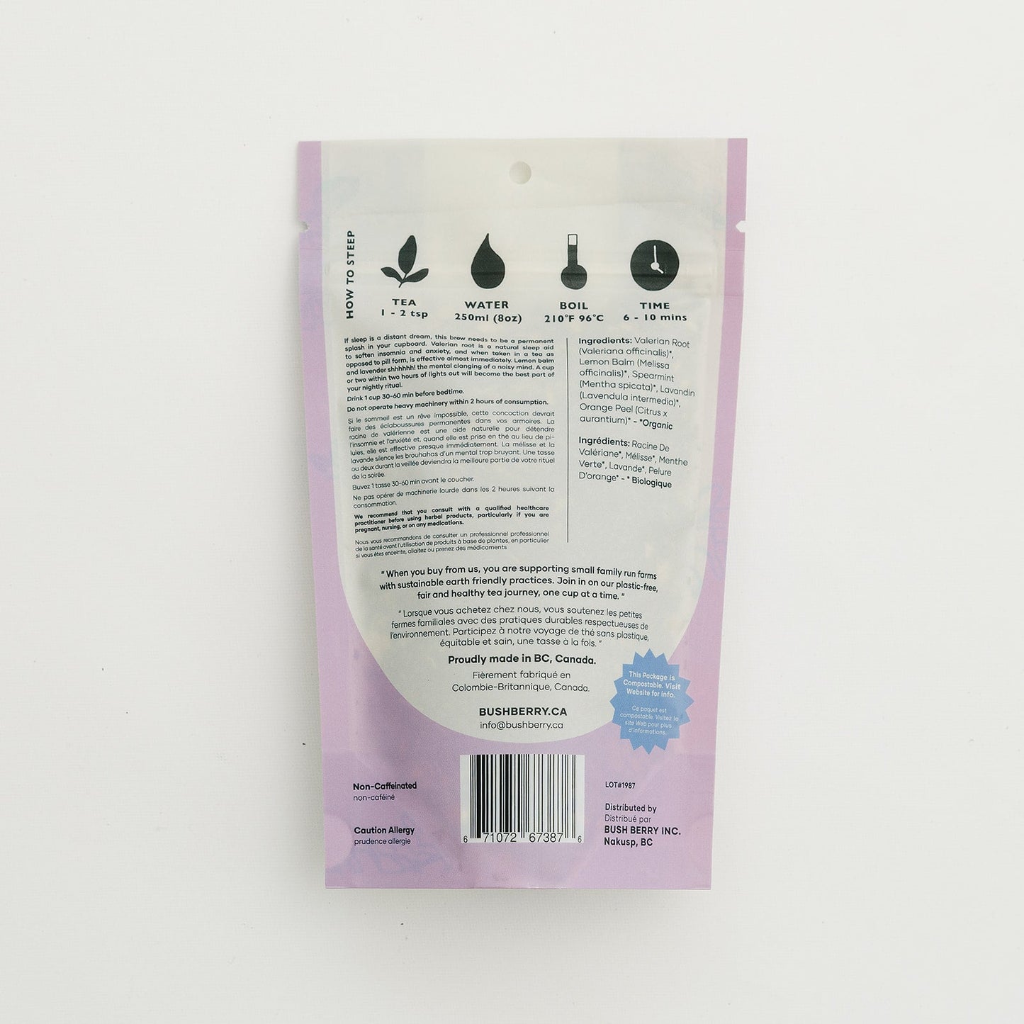 Organic Knock Me Out Tea | with Valerian Root Bush Berry