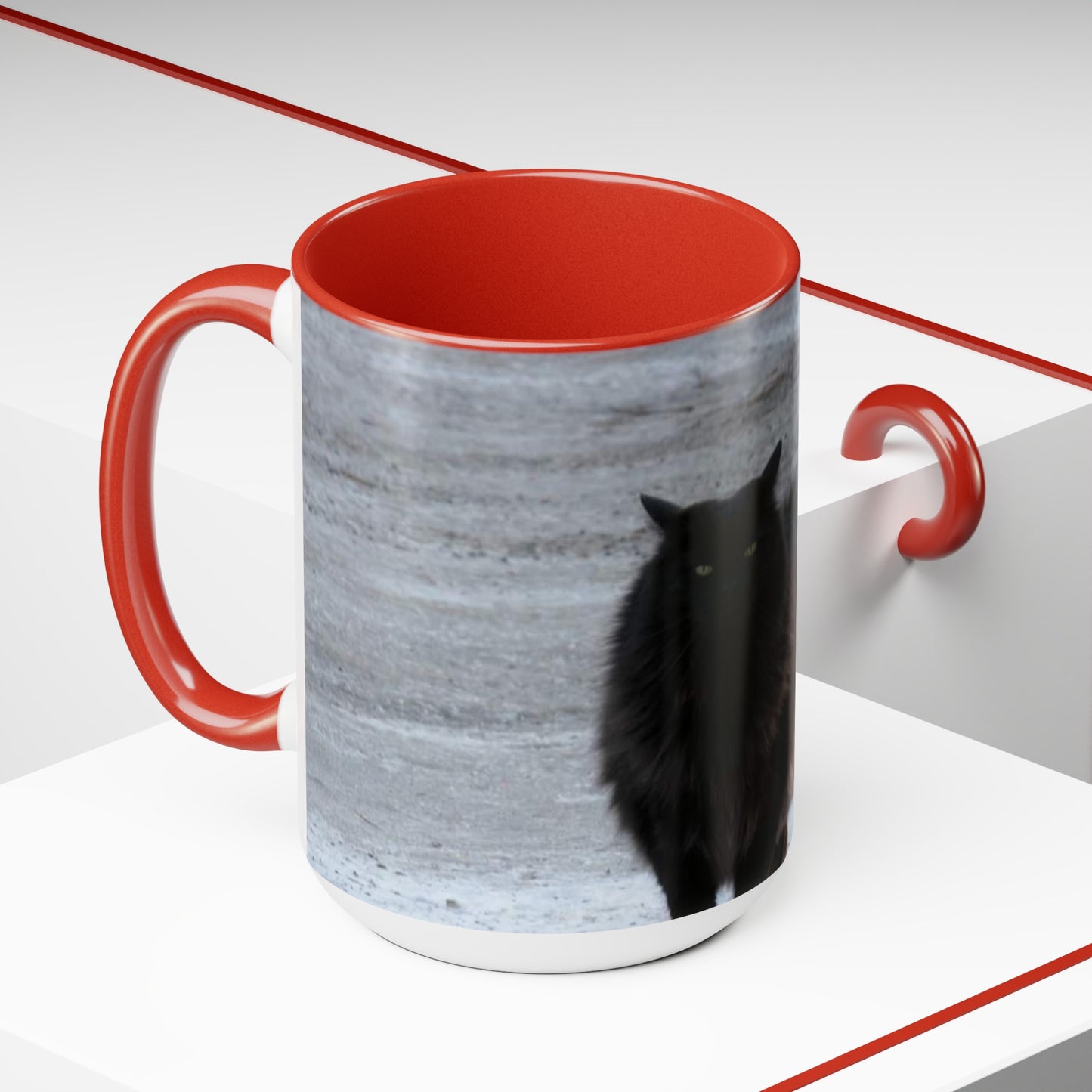Shadow Kat Two-Tone Coffee Mugs, 15oz