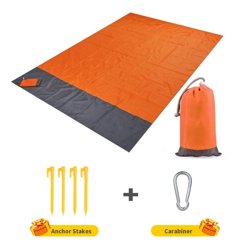 2x2.1m Waterproof Pocket Beach Blanket Folding Camping Mat Mattress Portable Lightweight Mat Outdoor Picnic Mat Sand Beach Mat Elk-Valley 3D