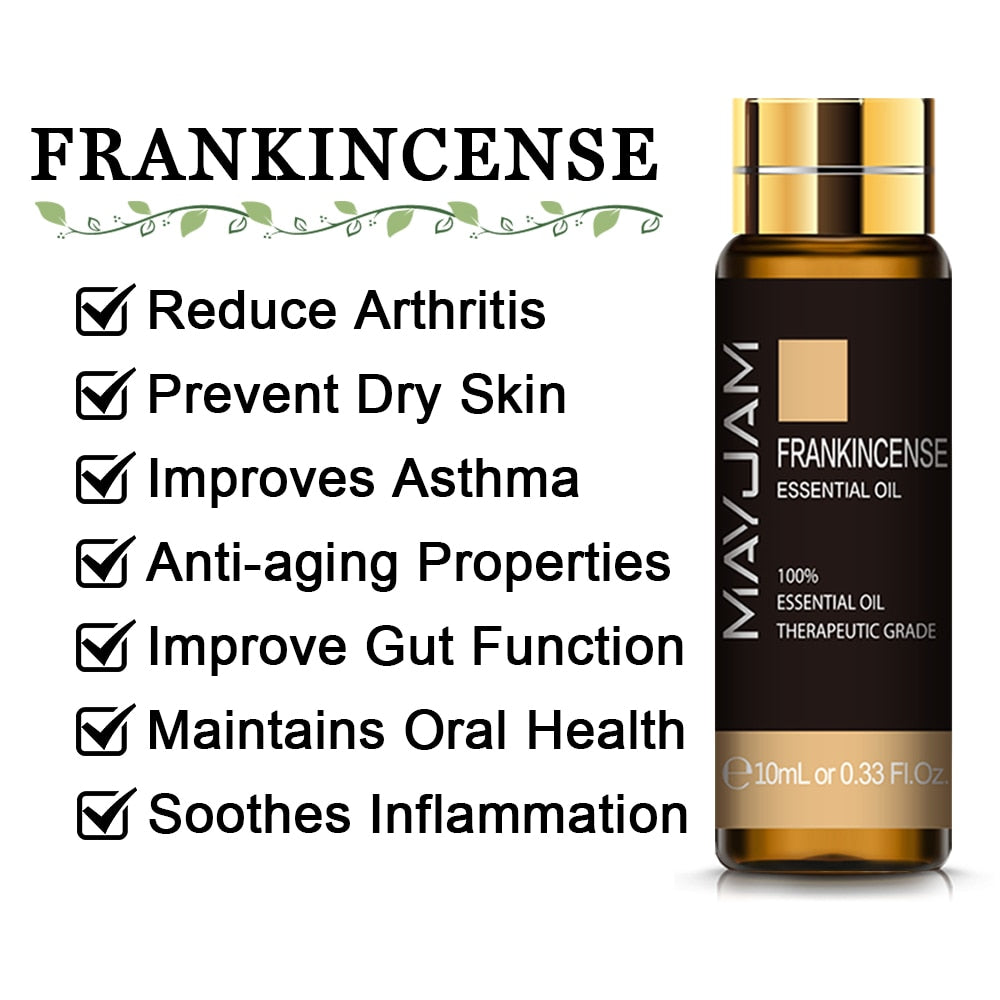 10ML Lavender Eucalyptus Pure Essential Oils Diffuser Rose Lemon Jasmine Vanilla Mint Sandalwood Bergamot Tea Tree Aroma Oil
