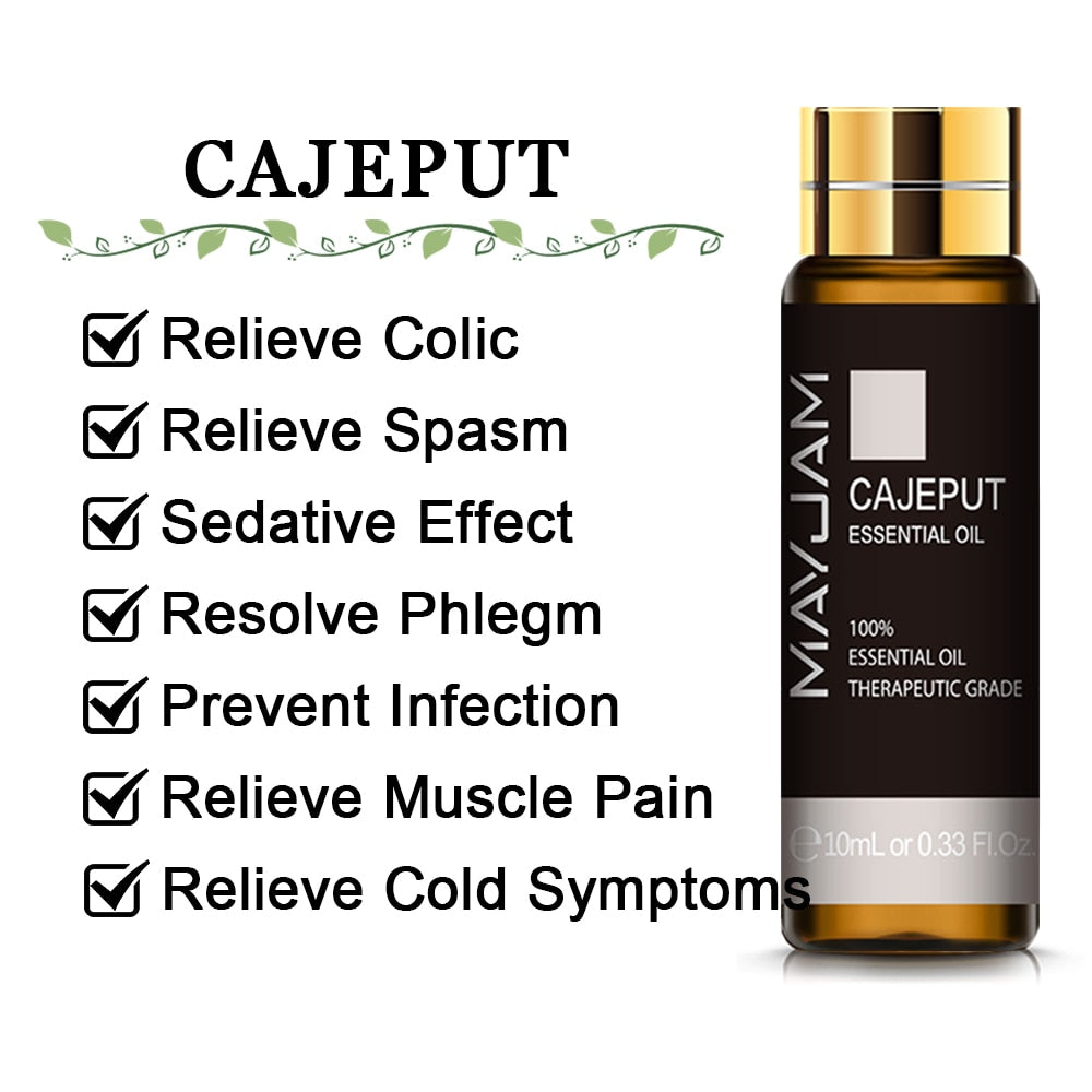 10ML Lavender Eucalyptus Pure Essential Oils Diffuser Rose Lemon Jasmine Vanilla Mint Sandalwood Bergamot Tea Tree Aroma Oil