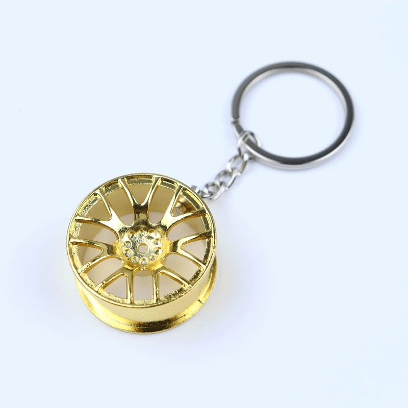 Metal keychain turbo gear hub pendant brake disc shock absorber Pendant