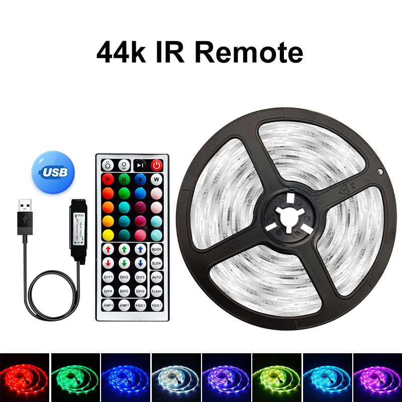 5V USB WIFI Bluetooth 1M-30M 5050 USB Led Strips Light Waterproof RGB Led Diode Ribbon Lamp For Decoration Bedroom TV BackLight Elk-Valley 3D