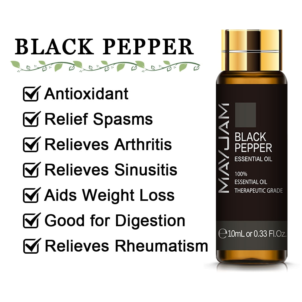 10ML Lavender Eucalyptus Pure Essential Oils Diffuser Rose Lemon Jasmine Vanilla Mint Sandalwood Bergamot Tea Tree Aroma Oil