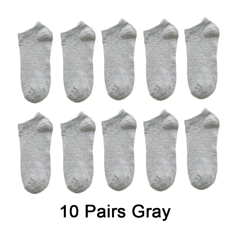 10 Pairs Women Breathable Sports socks Solid Color Boat Comfortable Cotton Ankle Socks Wholesale