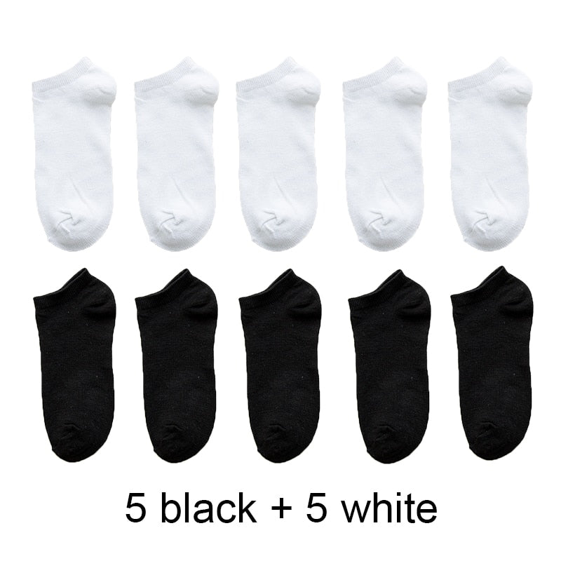 10 Pairs Women Breathable Sports socks Solid Color Boat Comfortable Cotton Ankle Socks Wholesale