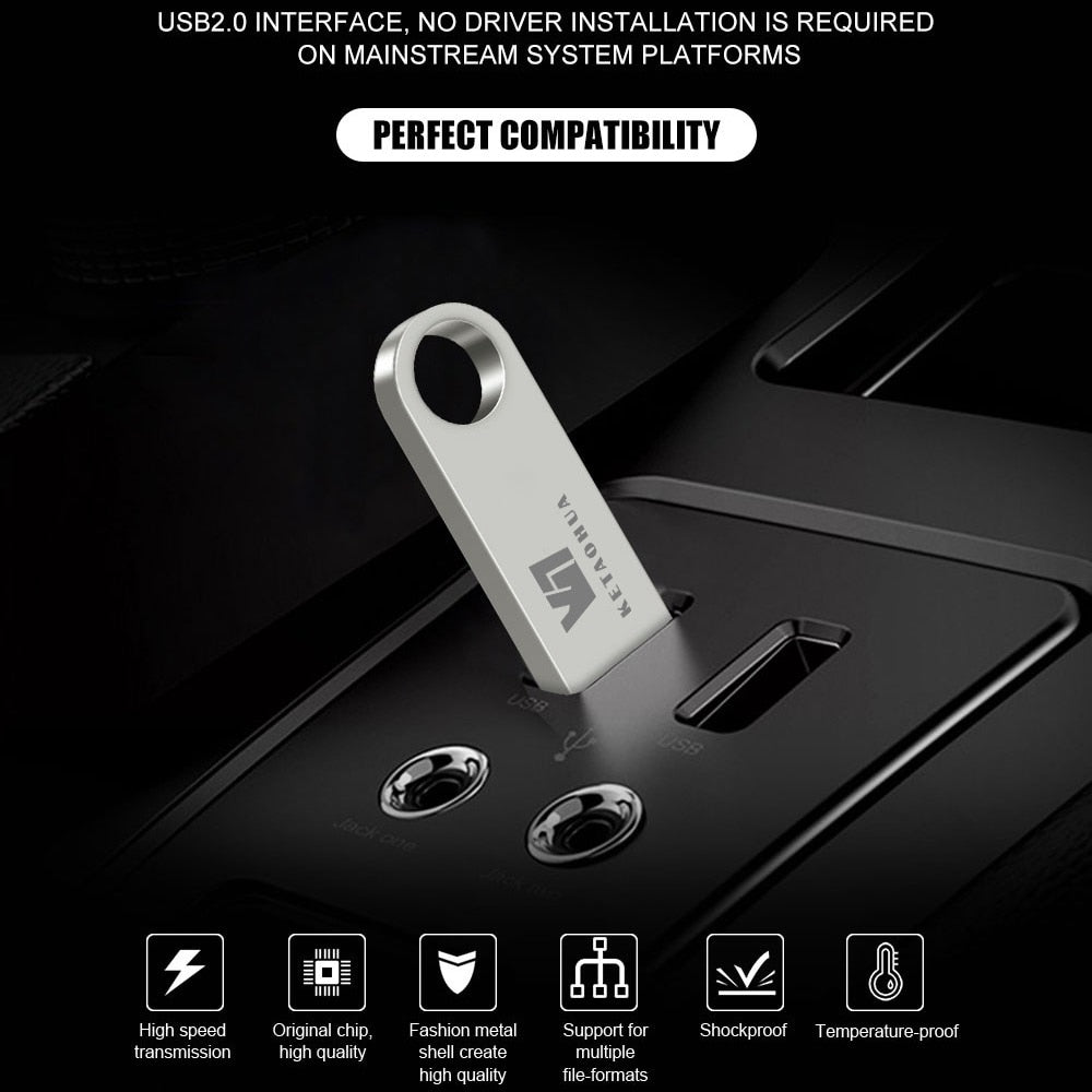 USB 2.0 Creative Metal Gift High Speed 8G 16G 32G 64G USB Drive Read and Write High Speed Transmission
