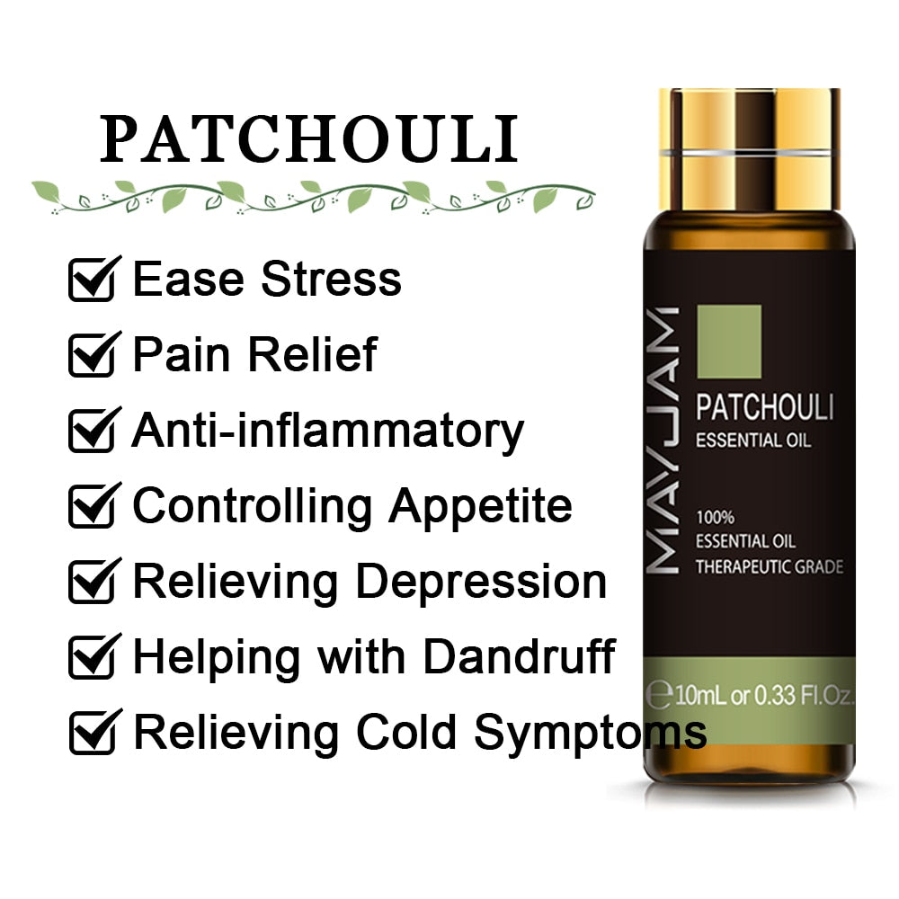 10ML Lavender Eucalyptus Pure Essential Oils Diffuser Rose Lemon Jasmine Vanilla Mint Sandalwood Bergamot Tea Tree Aroma Oil