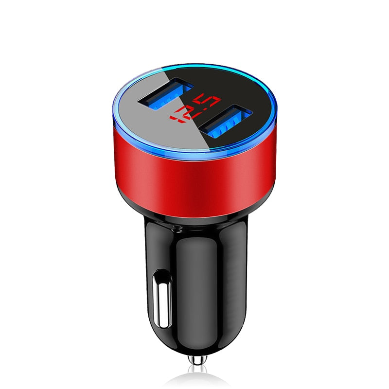 4.8A LED Display USB Phone Charger Car-Charger for Xiaomi Samsung For iPhone 12 11 Pro 7 8 Plus Mobile Phone Adapter Car Charger