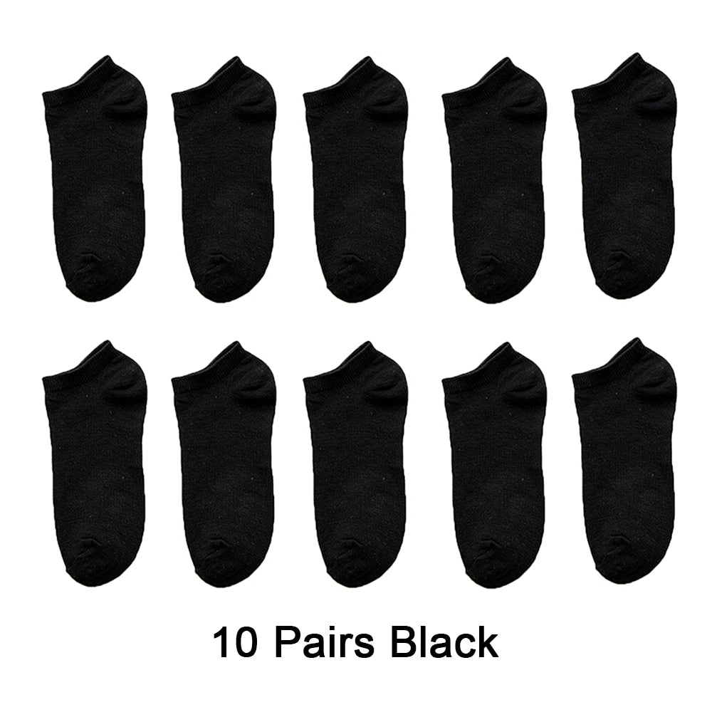 10 Pairs Women Breathable Sports socks Solid Color Boat Comfortable Cotton Ankle Socks Wholesale