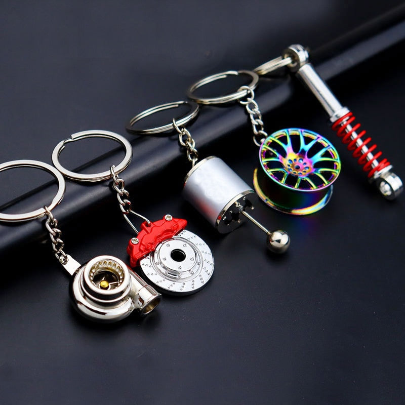 Metal keychain turbo gear hub pendant brake disc shock absorber Pendant