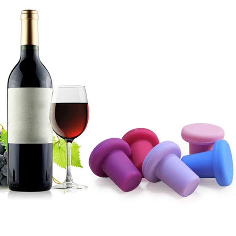 6 Colors Bottle Stopper Bottle Caps Wine Stopper Family Bar Preservation Tools Silicone Creative Design Safe And Healthy