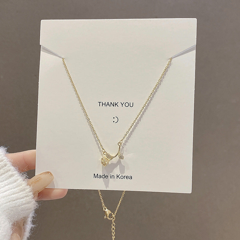 European and American retro titanium necklace female designed high-grade pearl pendant INS style wild lock bone chain jewelry