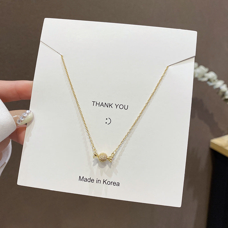 European and American retro titanium necklace female designed high-grade pearl pendant INS style wild lock bone chain jewelry